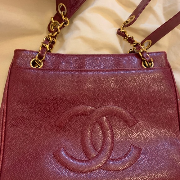 Chanel vintage timeless tote Bordeaux - Picture 6 of 12